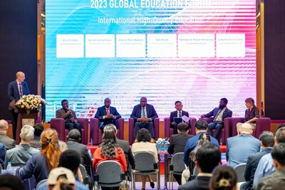 Embassy officials and delegates speak about international education at the 2023 XJTLU Global Education Forum in Suzhou, China, on 2 November. (PRNewsfoto/Xi'an Jiaotong-Liverpool University)