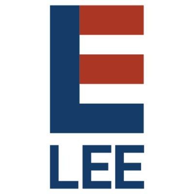 This photo features the LEE logo in blue and red.