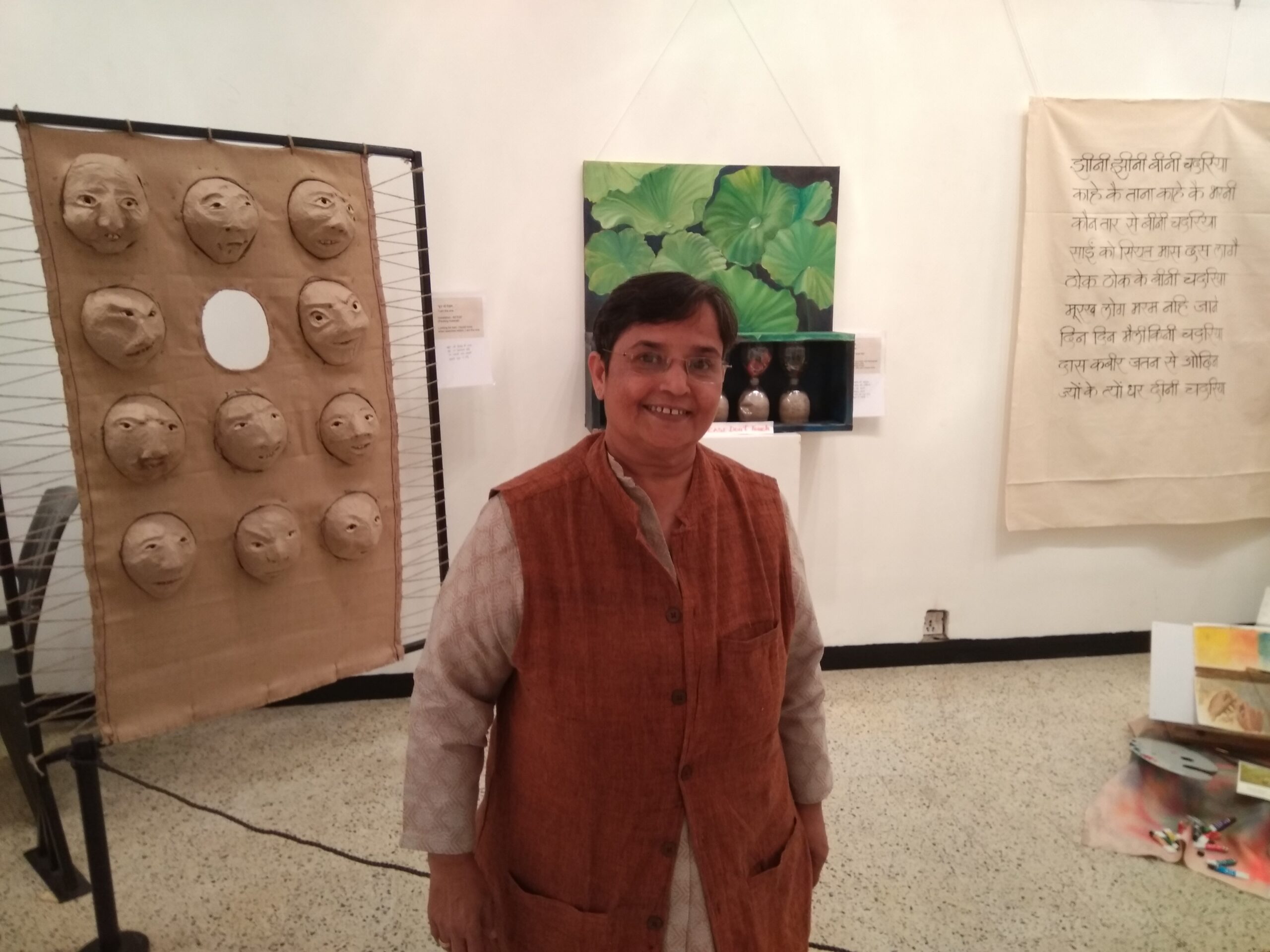 Kabir Aksharaa : Paintings And Installations Exhibition By Smt. Gayatri Mehta at Jehangir Art Gallery (February 6 -12, 2018)